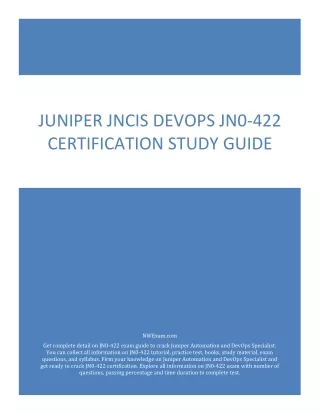 Juniper JNCIS DevOps JN0-422 Certification Study Guide PDF