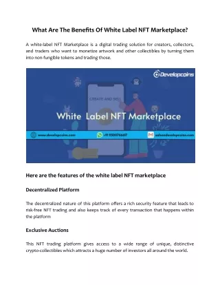 what are the benefits of white label