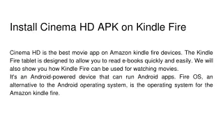 Install Cinema HD APK on Kindle Fire