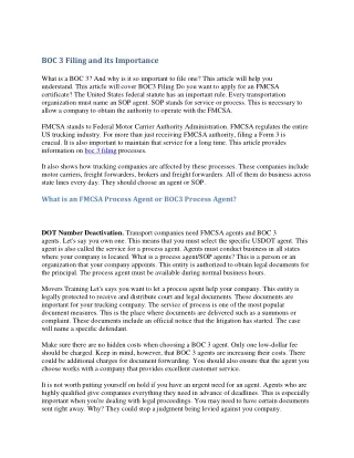 BOC 3 Filing and its Importance d