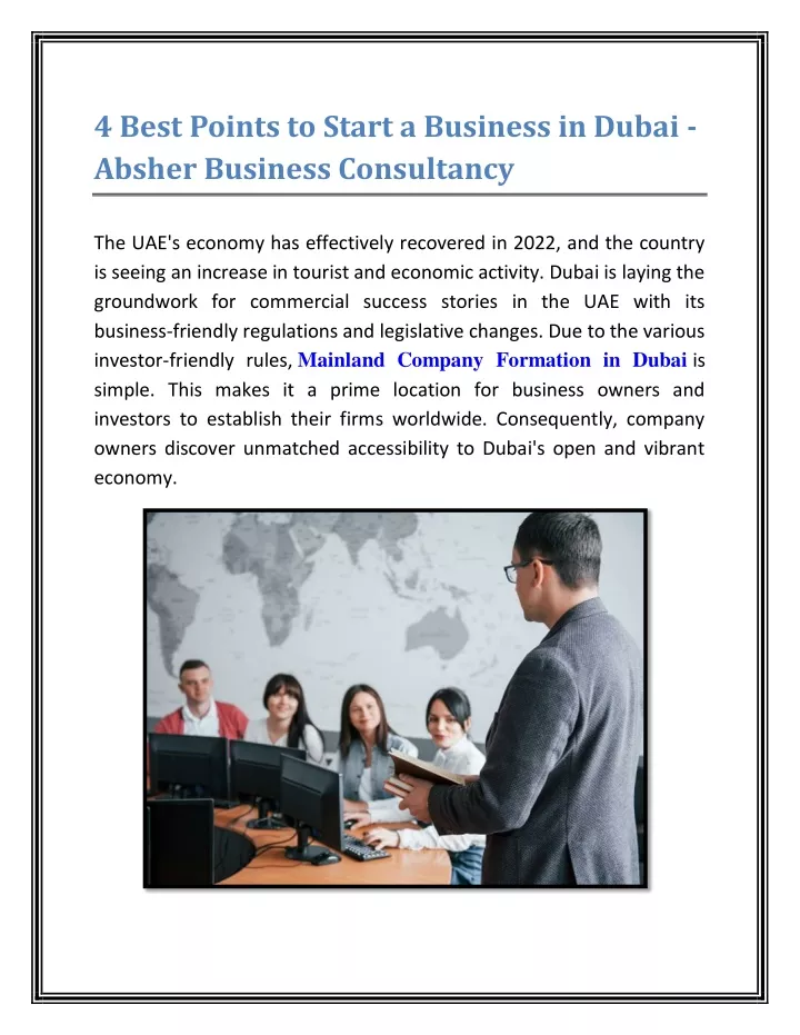 4 best points to start a business in dubai absher