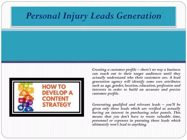 personal injury leads generation