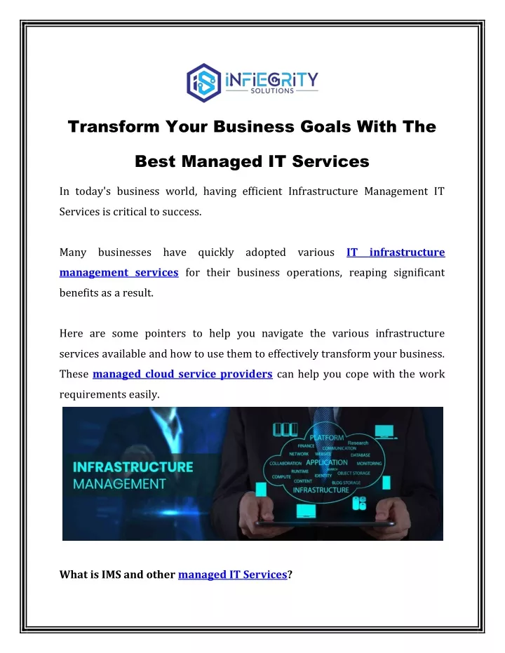 transform your business goals with the