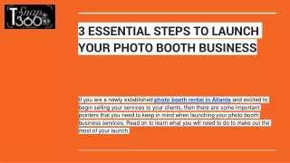 3 essential steps to launch your photo booth business