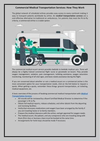 commercial medical transportation services