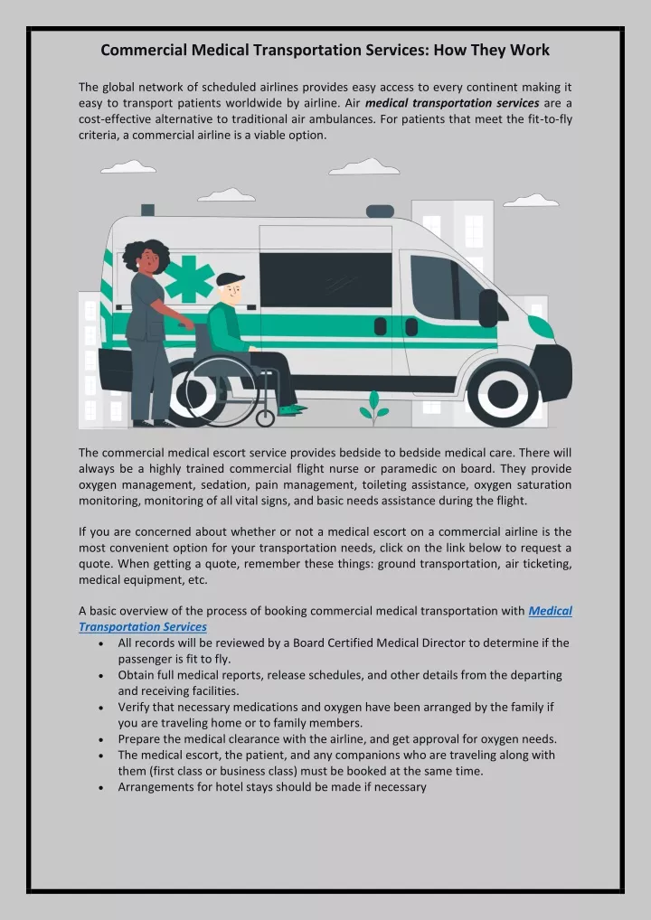 commercial medical transportation services