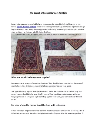 the secret of carpet runners for halls