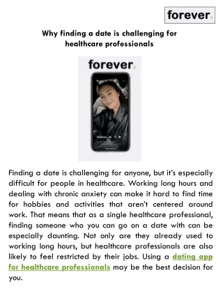 why finding a date is challenging for healthcare