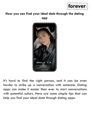 how you can find your ideal date through