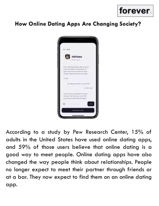 how online dating apps are changing society