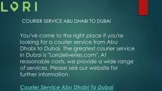 courier service abu dhabi to dubai
