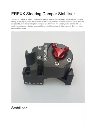 erexx steering damper stabiliser