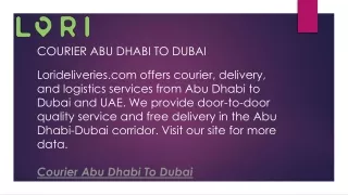 courier abu dhabi to dubai