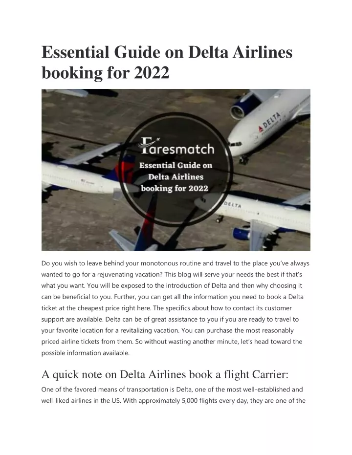 essential guide on delta airlines booking for 2022