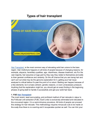 types of hair transplant