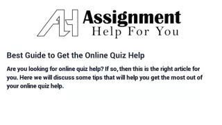 best guide to get the online quiz help
