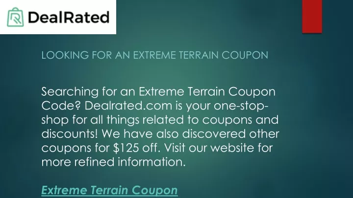 Looking For An Extreme Terrain Coupon N 