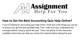 how to get the best accounting quiz help online