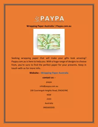 wrapping paper australia paypa com au