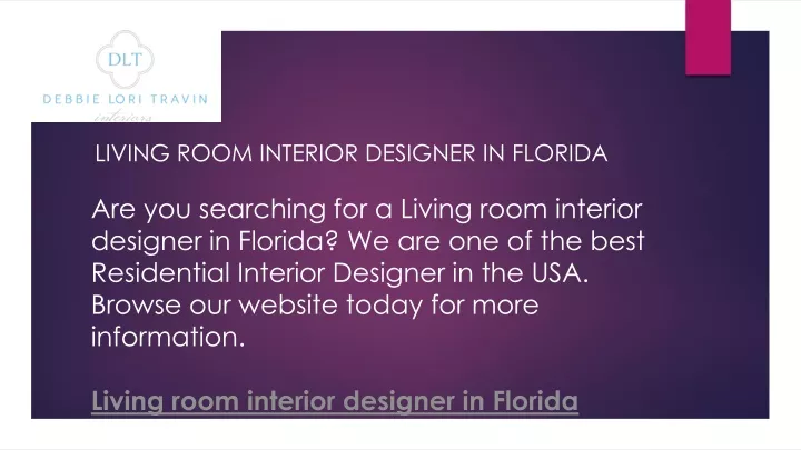 living room interior designer in florida