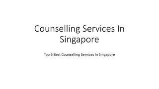 Counselling Services In Singapore
