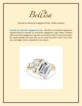 Emerald Cut Moissanite Engagement Rings  Bellisa Jewellery