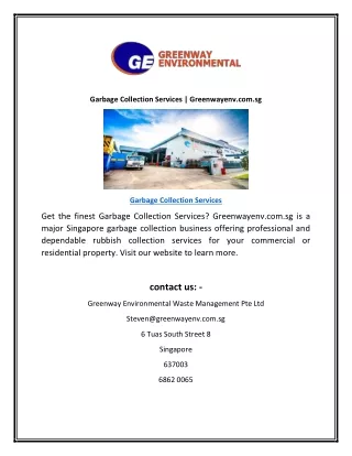garbage collection services greenwayenv com sg