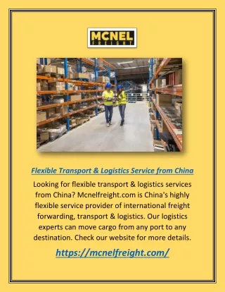 Flexible Transport & Logistics Service From China | Mcnelfreight.com