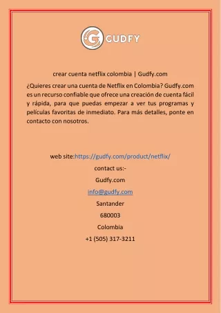 crear cuenta netflix colombia Gudfy