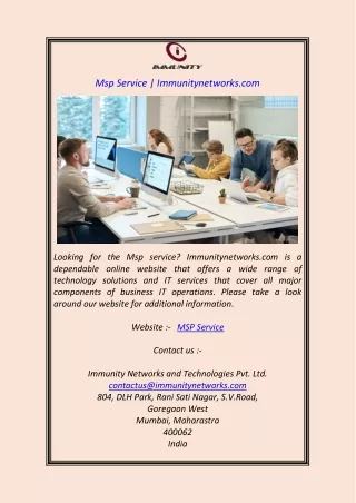 Msp Service  Immunitynetworks.com