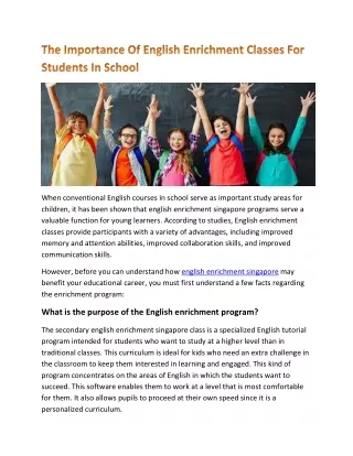 when conventional english courses in school serve
