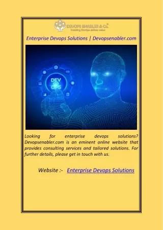 Enterprise Devops Solutions Devopsenabler.com
