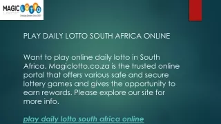 play daily lotto south africa online
