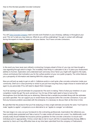 how to hire the best possible concrete contractor