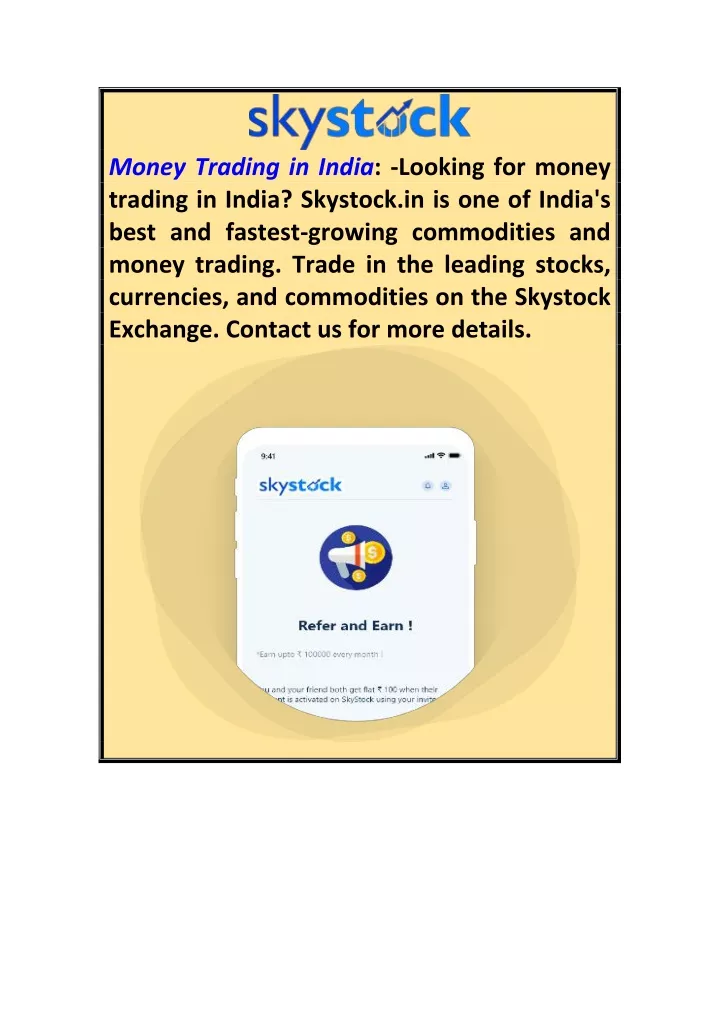 money trading in india looking for money trading