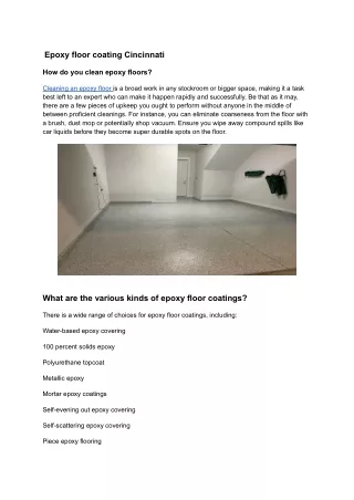 epoxy floor coating cincinnati