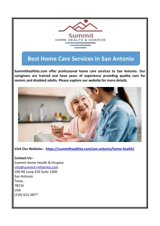Best Home Care Services in San Antonio