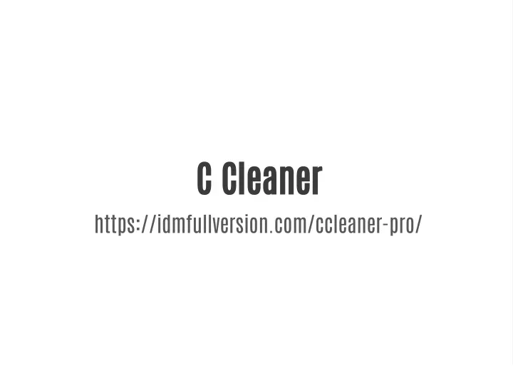 c cleaner