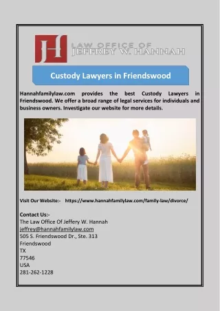 Custody Lawyers in Friendswood