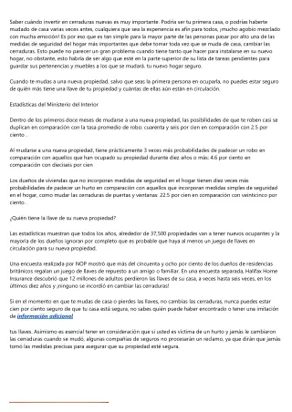 saber cu ndo invertir en cerraduras nuevas