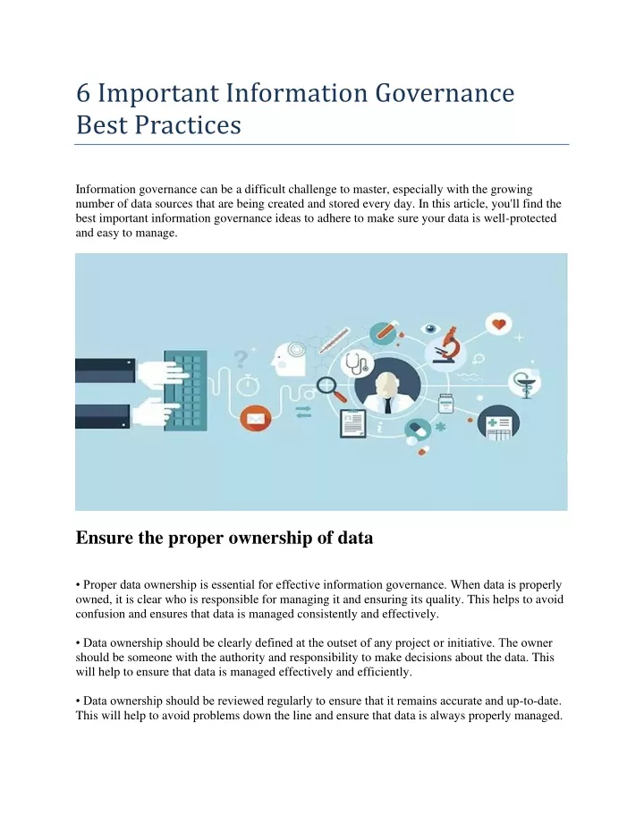 6 important information governance best practices