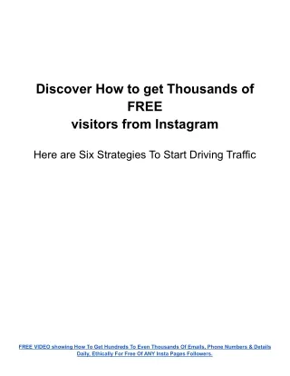 discover how to get thousands of free visitors