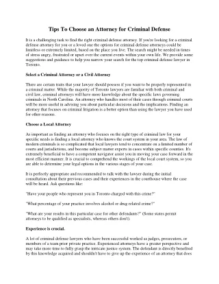 tips to choose an attorney for criminal defense