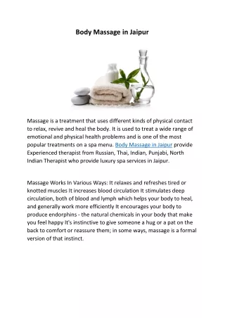 body massage in jaipur