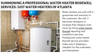 Summoning A Professional Water Heater Roswell Services Just Water Heaters of Atlanta