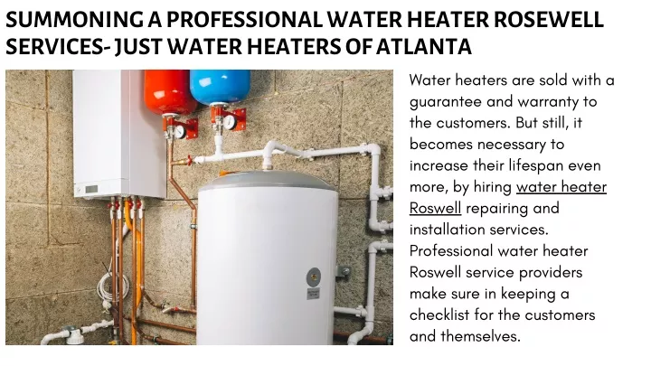 summoning a professional water heater rosewell