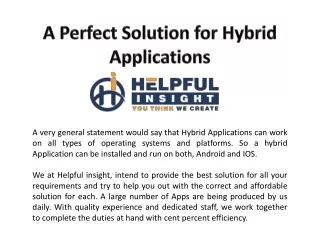 a perfect solution for hybrid applications