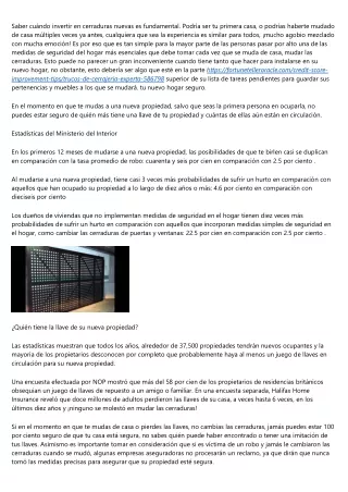 saber cu ndo invertir en cerraduras nuevas