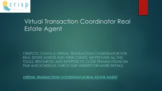 Virtual Transaction Coordinator Real Estate Agent Crispctc.com