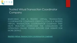 Trusted Virtual Transaction Coordinator Company  Crispctc.com